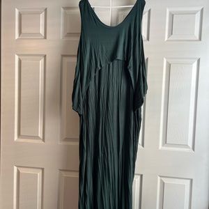 Latched Mama Cocoon Maxi Nursing Dress 3x in forest green